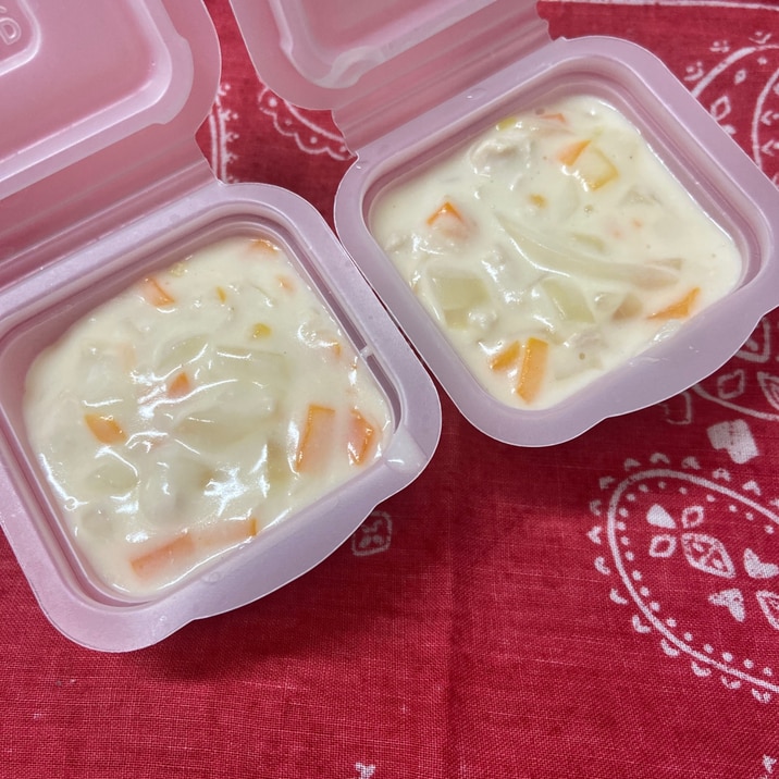 離乳食後期 ひき肉で食べやすい、チキンクリーム煮!